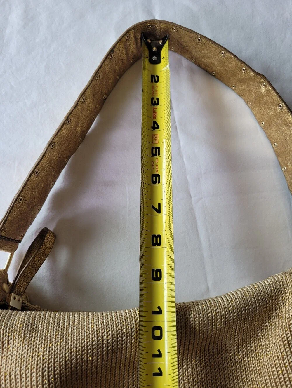 The Sak Woven Gold Shoulder Bag - Elegant Everyday Tote